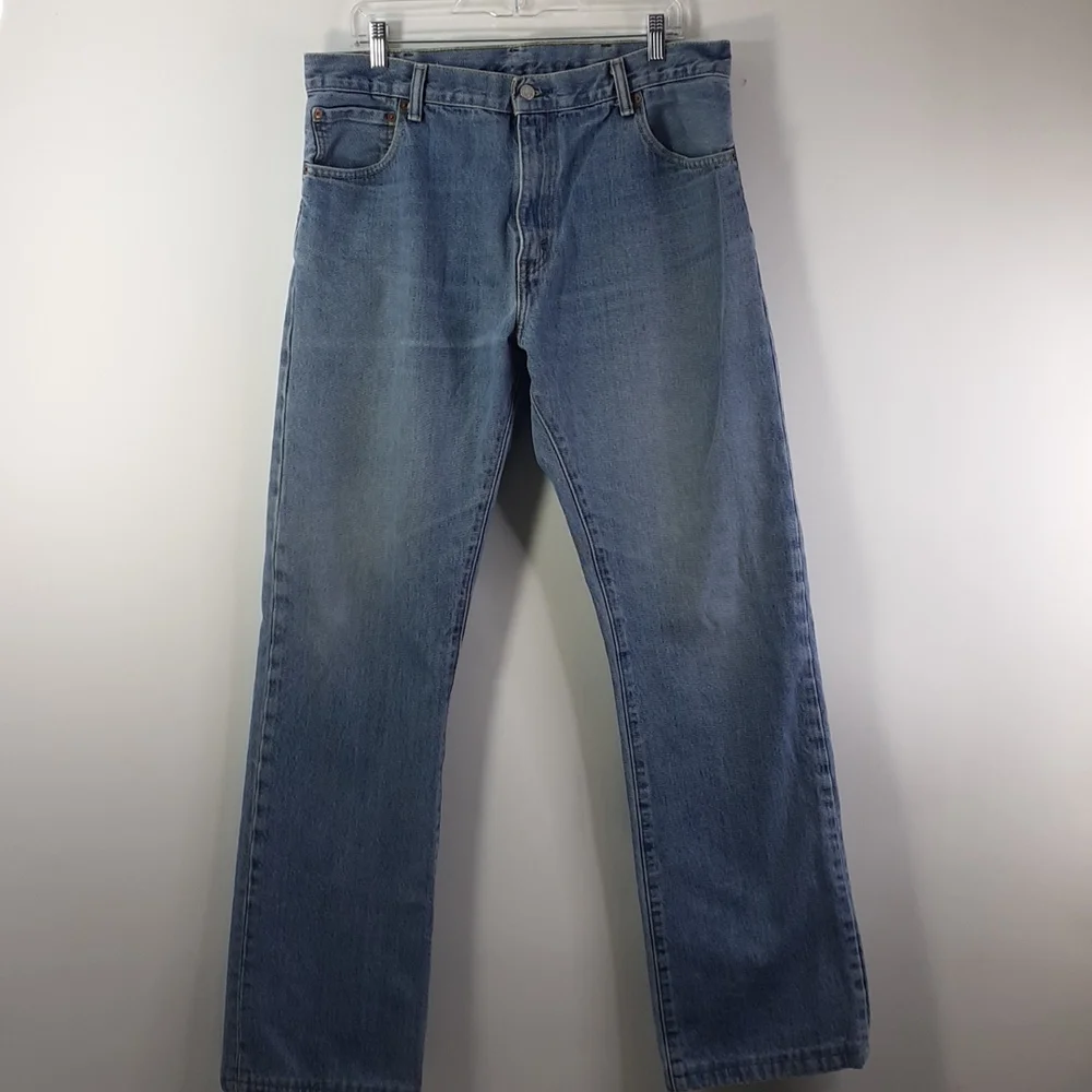 Levi's 517 Medium Blue Bootcut Blue Jeans Size W36 L34 - Picture 4 of 16